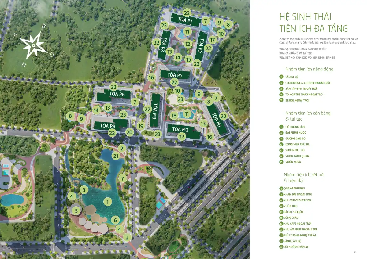 Mặt bằng tiện ích The Parkland - Giai đoạn 1