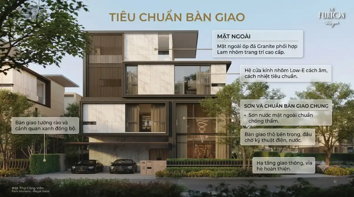 Tiêu chuẩn bàn giao biệt thự & nhà phố tại The Fullton Regal