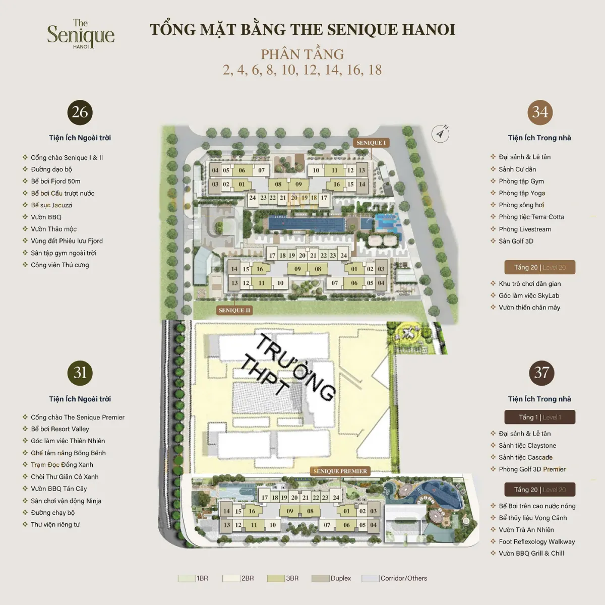 Tổng mặt bằng The Senique Hà Nội