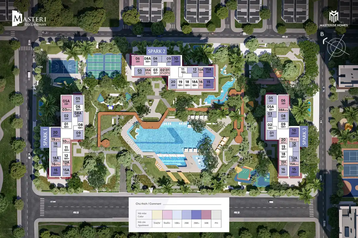 Mặt bằng phân khu The Spark - Masteri Era Landmark