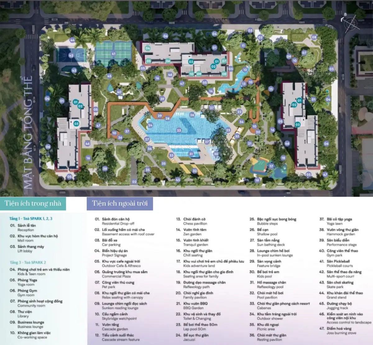 Tổ hợp 60+ tiện ích tại phân khu The Spark
