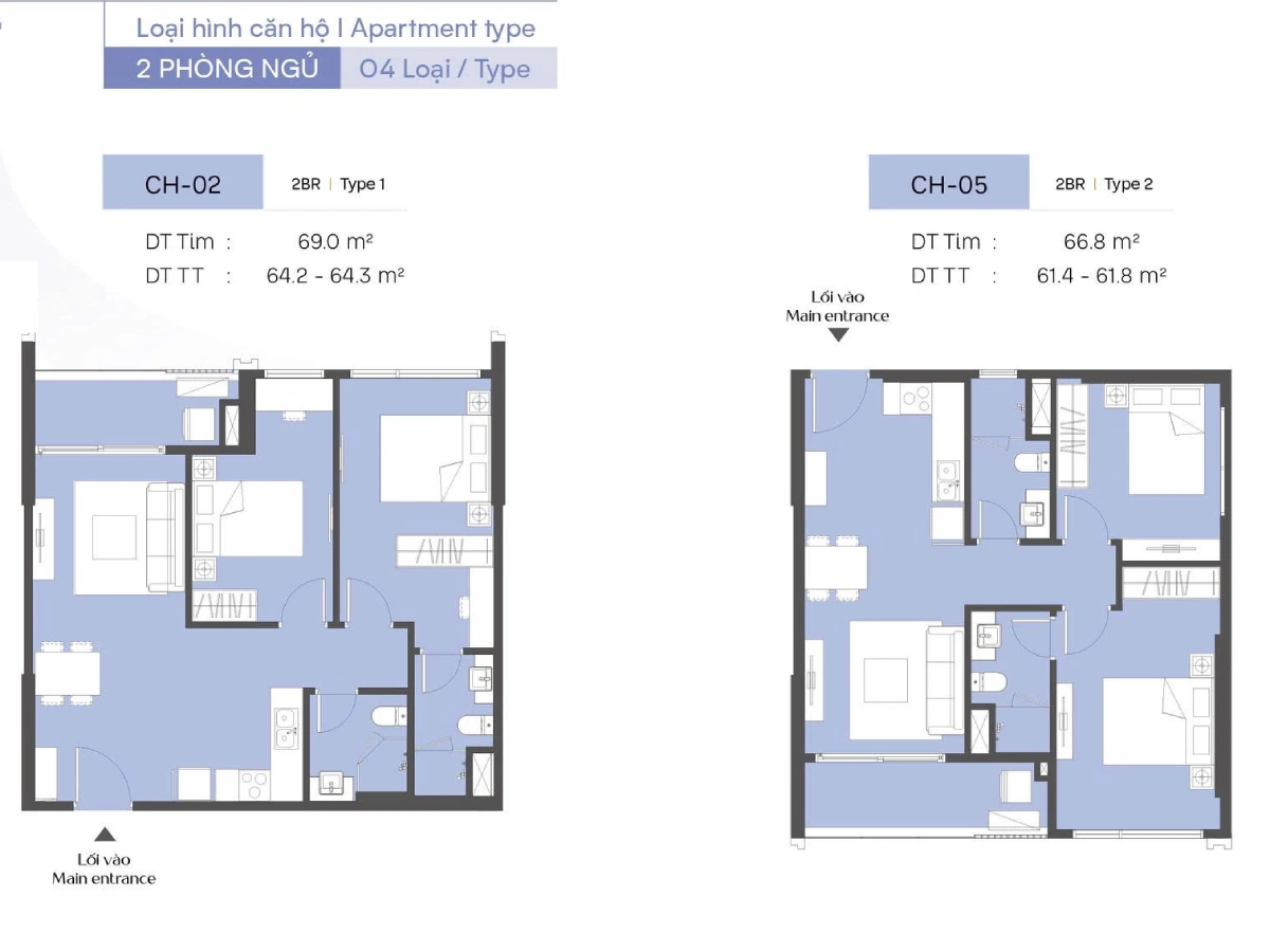 Căn Hộ 2 Phòng Ngủ