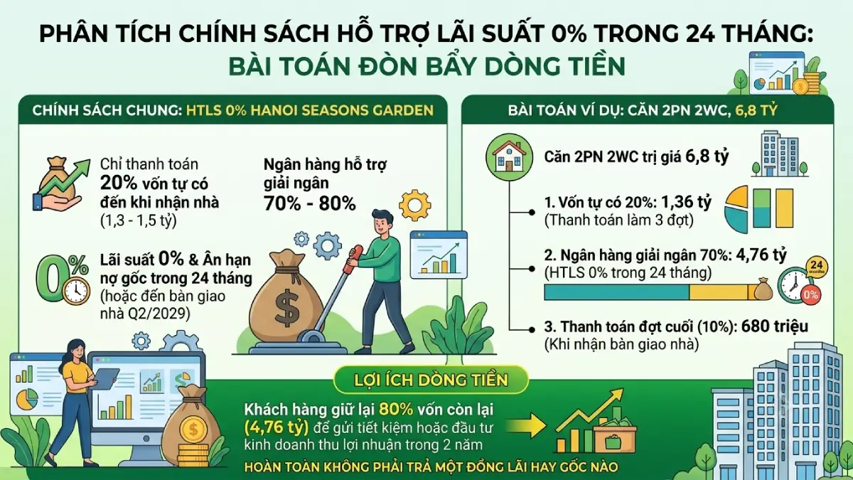 Chính sách Hỗ trợ Lãi suất 0% trong 24 tháng: Bài toán đòn bẩy dòng tiền
