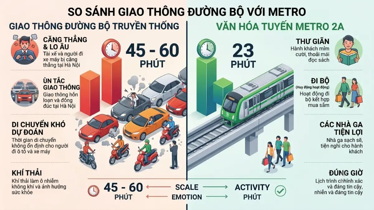 Giao thông đường bộ vs metro
