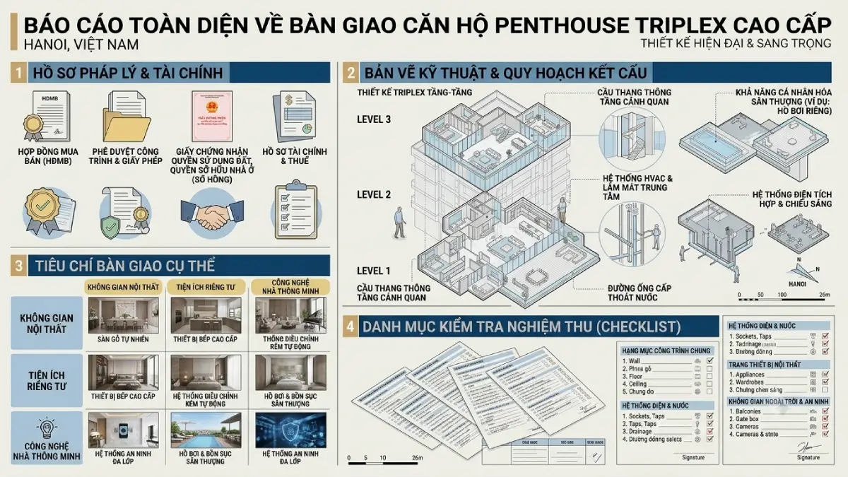 Hồ sơ pháp lý, kỹ thuật và bàn giao cần kiểm tra