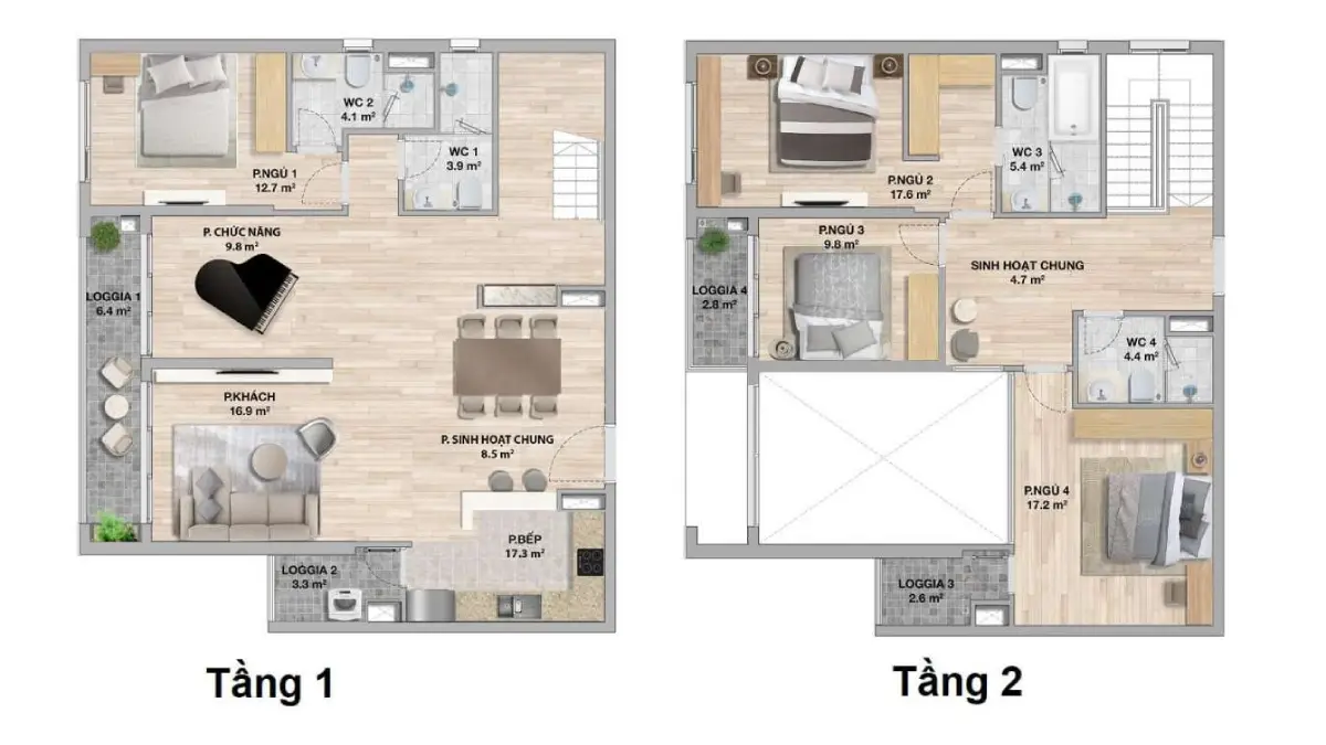 Cách đọc mặt bằng Duplex