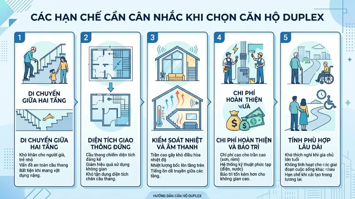 Những hạn chế cần cân nhắc khi chọn mua Duplex