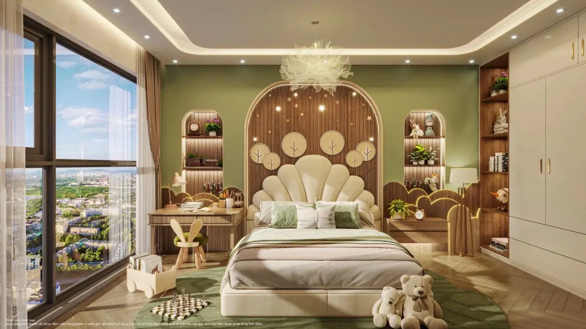 Phòng ngủ phụ căn hộ Duplex tùy biến theo nhu cầu sử dụng