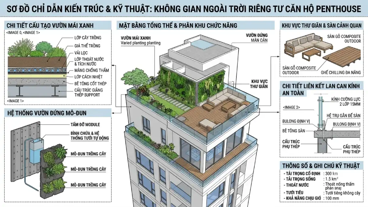 Sky garden và không gian ngoài trời riêng tư
