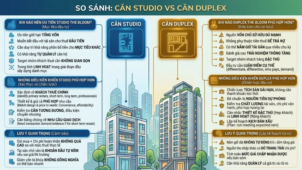 Nên đầu tư căn studio hay căn duplex