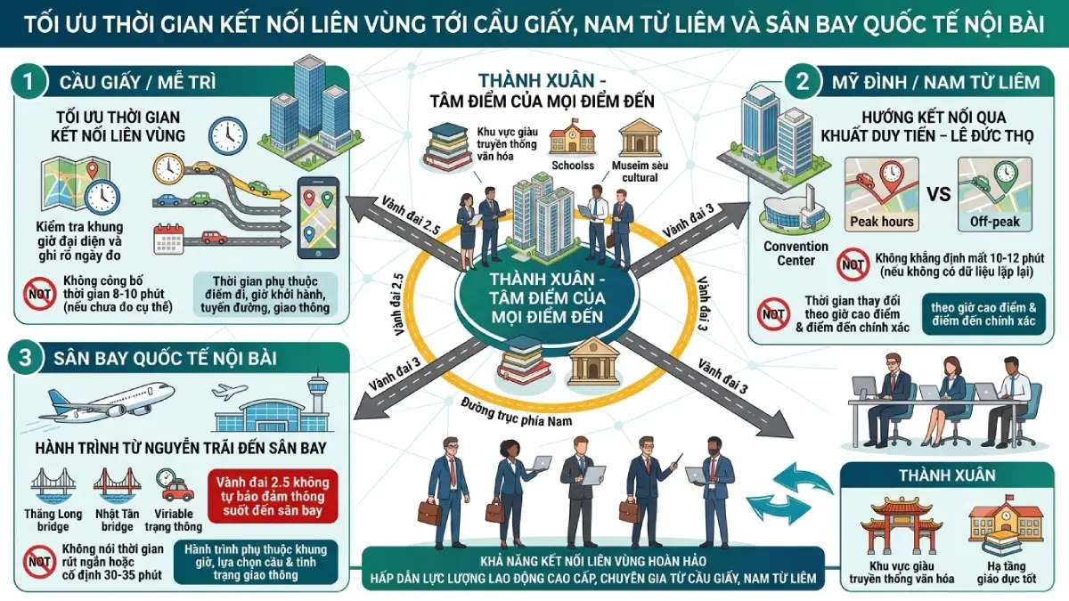 Tối ưu thời gian kết nối liên vùng tới Cầu Giấy, Nam Từ Liêm và Sân bay Quốc tế Nội Bài