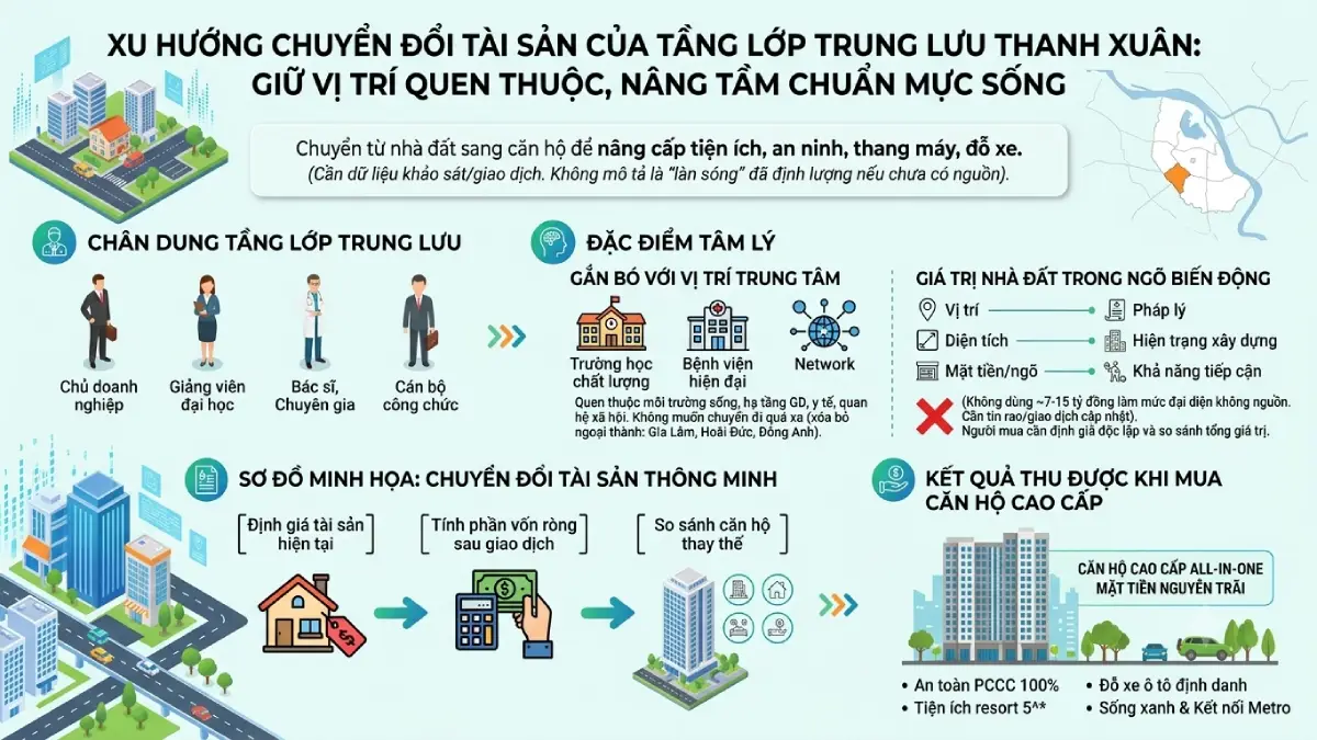 Xu hướng chuyển đổi tài sản của tầng lớp trung lưu Thanh Xuân: Giữ vị trí quen thuộc, nâng tầm chuẩn mực sống