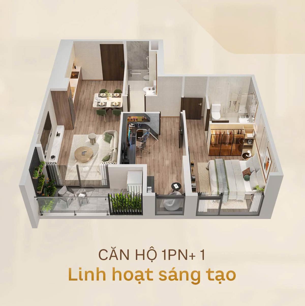 Căn Hộ 1PN +1